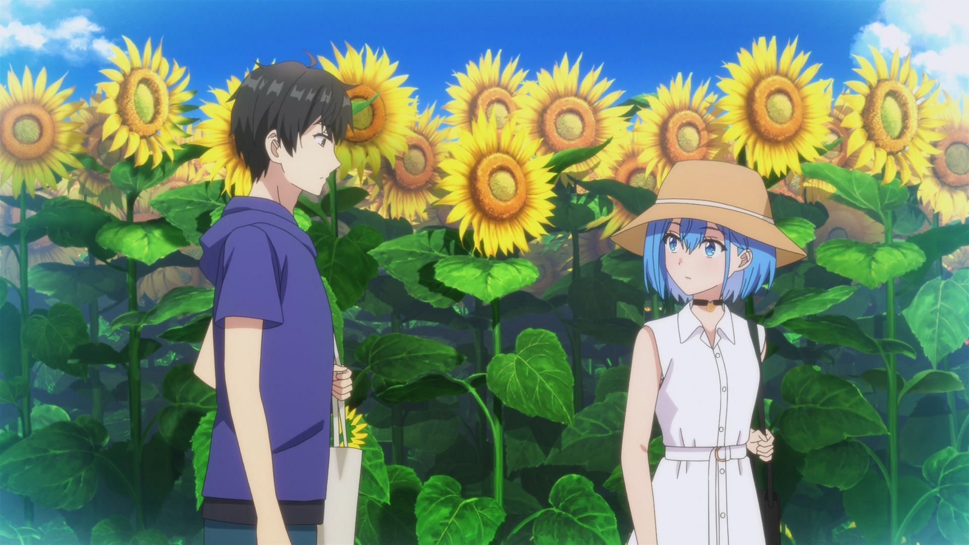 Himari and Yuu at the sunflower festival (Image via J.C.Staff)